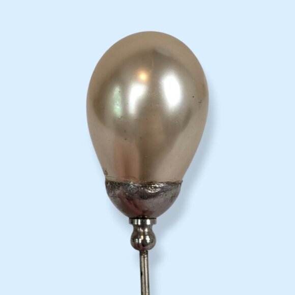Antique Double-Ended Glass Pearl Hair/Hat Pin - Picture 3 of 5